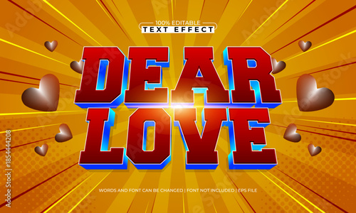 dear love editable text effect for valentine projects