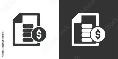 Financial Document icon. Solid glyph series icon
