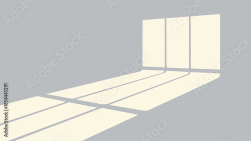 Sunlight Streaming Through Windows Casting Long Shadows.