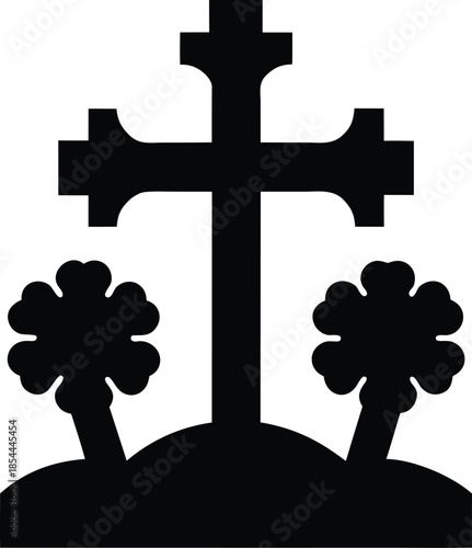 all souls day marigold grave offering silhouette illustration on transparent background
