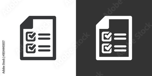 Checklist Document icon. Solid glyph series icon