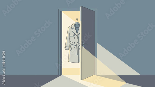 Silhouette of Person Entering Bright Open Door.