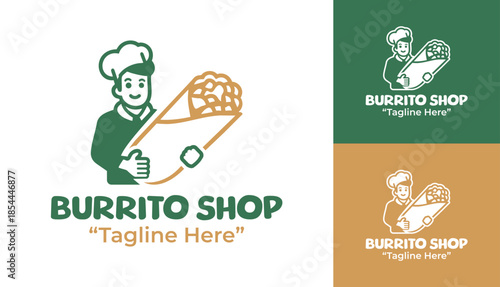 Burrito Shop Logo Modern Mexican Street Food