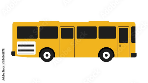 Yellow School Bus Front Side View.