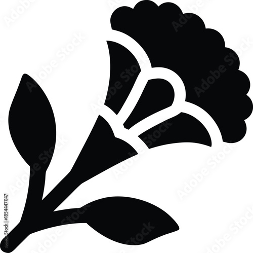 cempasuchil flower mexican festival silhouette vector illustration on transparent background