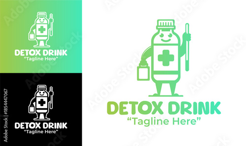 Detox Drink Logo Clean Wellness Beverage Branding