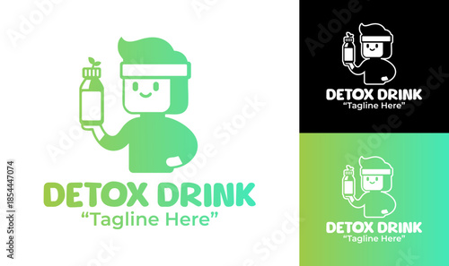 Detox Drink Logo Minimal Cleanse Concept