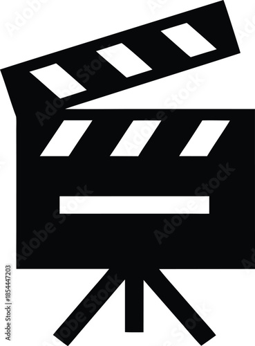 clapperboard film festival silhouette vector illustration on transparent background