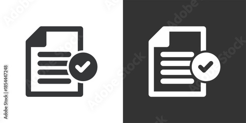 Confirmed Document icon. Solid glyph series icon