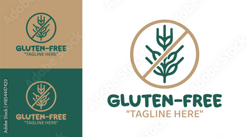 Modern Minimalist Gluten Free Logo Professional Diet Identity