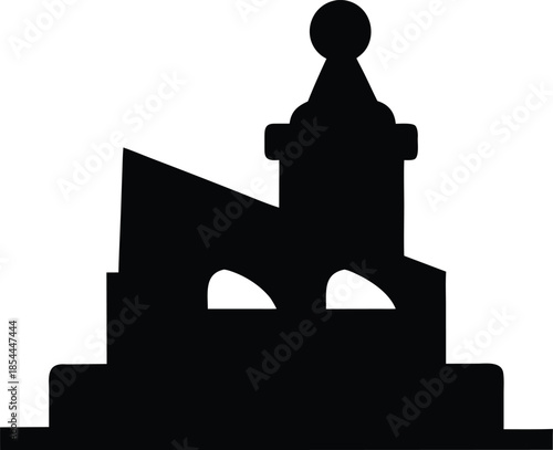fallas monument valencia spain festival silhouette vector illustration on transparent background