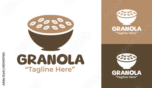 Modern Minimalist Granola Logo Minimal Healthy Lifestyle Concept