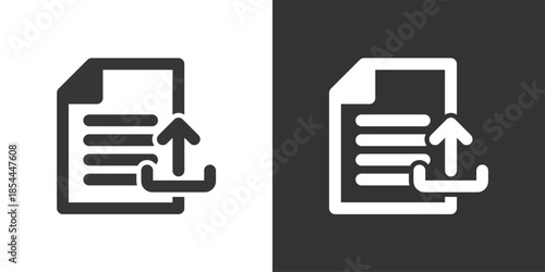 Upload Document icon. Solid glyph series icon