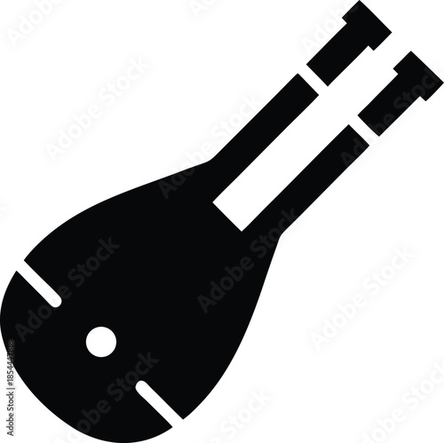 mijwiz instrument lebanese festival silhouette vector illustration on transparent background