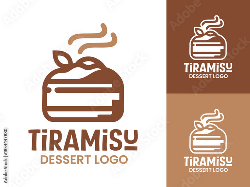 Modern Minimalist Tiramisu Dessert Logo Modern Sweet Branding