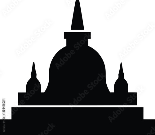 sand stupa lao new year temple silhouette vector illustration on transparent background