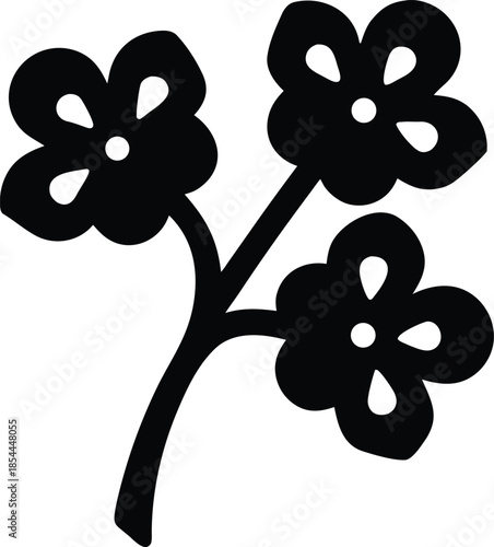 shamrock sprig irish cultural festival silhouette vector illustration on transparent background