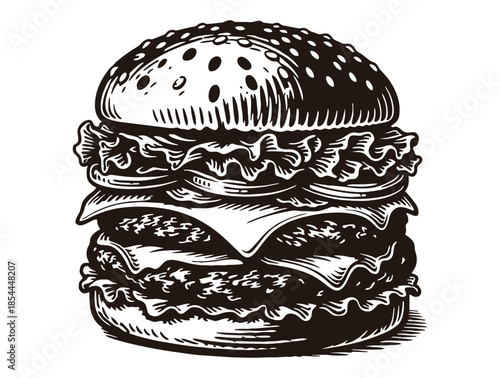 illustration hamburger hand drawing
