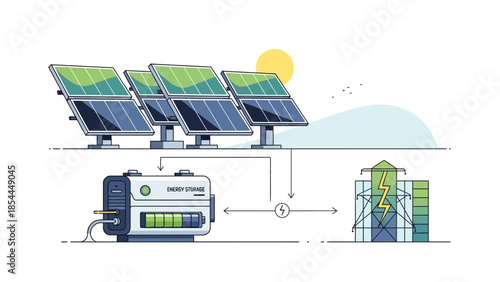 Solar Energy System Harnessing Sunlight for a Sustainable Future – Clean Energy Concept