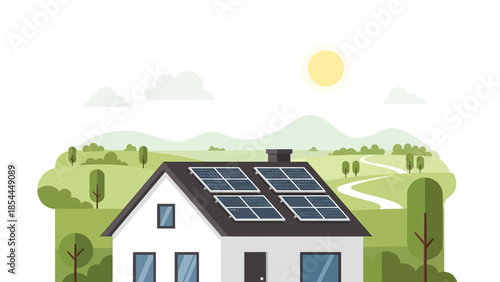 Eco-Friendly Home Solar Panels and Sustainable Living in a Green Environment