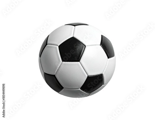 Wallpaper Mural A soccer ball with black and white panels, isolated on a black backdrop Torontodigital.ca