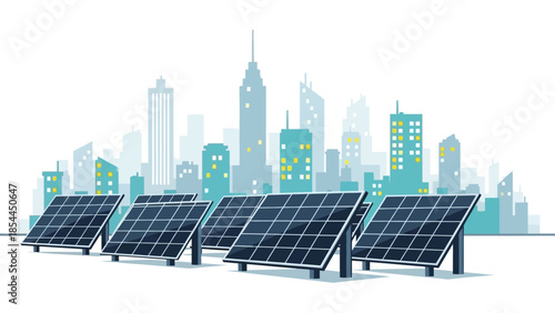 Solar Panels Powering a City Sustainable Energy for Urban Environments