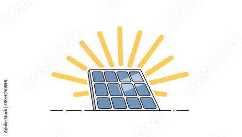 Solar Panel Illustration Renewable Energy Icon Depicting Sustainable Power Generation