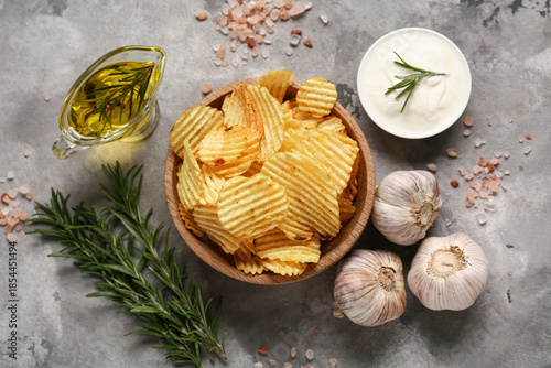 Bowl with delicious potato ...
