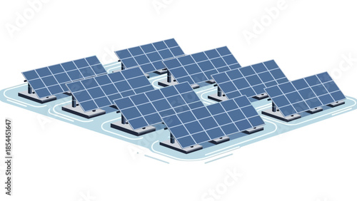 Solar Panel Array Illustration Renewable Energy Production and Sustainable Power