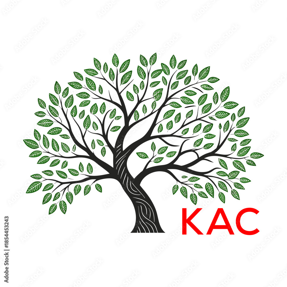 Obraz premium Green Tree of Life Logo Design KAC Later Logo , Natural Environment Tree Branding, Sustainable Tree LogoKAC tree logo, KAC tree of life, KAC green tree, KAC nature logo, KAC eco logo, KAC environme