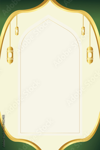 Green Cream Background Muslim Ornament