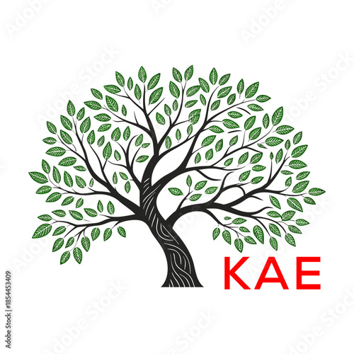 Green Tree of Life Logo Design KAE Later Logo , Natural Environment Tree Branding, Sustainable  Tree Logo
