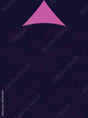 Dark Tropical Purple Palm Tree Sports Pattern