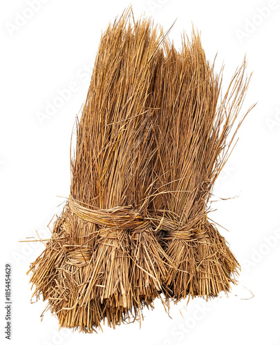 Fotografie Dry Rice Straw Bundle PNG - Isolated Hay Sheaf and Agricultural Material on Tran