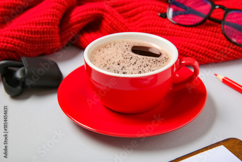 Cup of coffee with eyeglass...