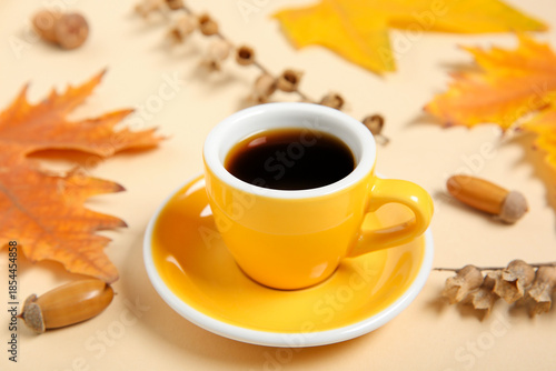 Cup of coffee with acorns, ...