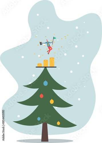 Financial success, reaching financial freedom, money achievement or earning profit or savings or investment goal.about a man and his life.