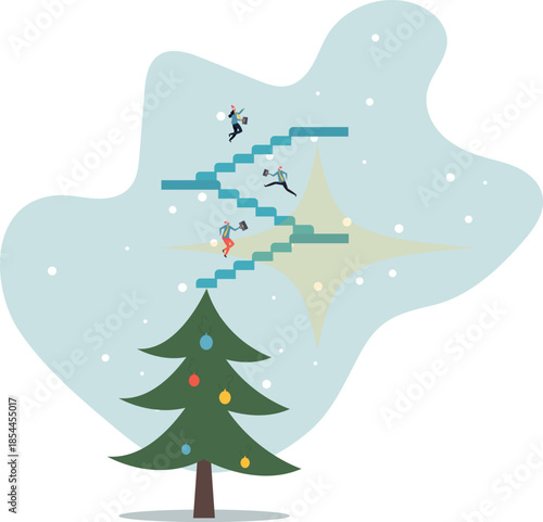 Career path or improvement, growth stair to success, job promotion or business competition, aspiration or motivation to succeed .about a man and his life.