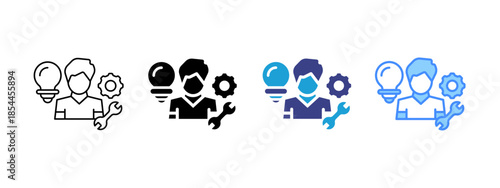 Skills icon set multiple style collection