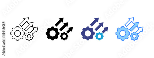 Improvement icon set multiple style collection