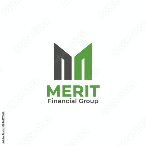 Modern financial logo with upward geometric forms symbolizing growth, stability, trust, and professional financial management services.