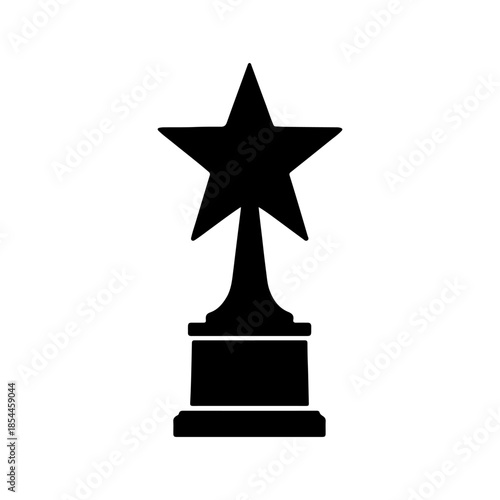 Acrylic star trophy silhouette icon vector illustration on white background