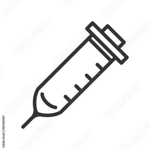Outline syringe injection icon simple flat design isolated.