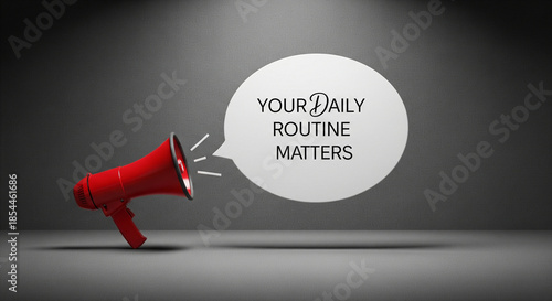 Red megaphone announces 