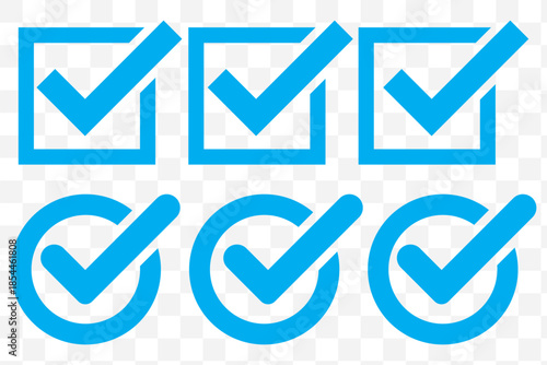 Check mark icons button set. yes or no checkmark sign. Check box icon with right and wrong buttons. black tick box and black cross symbol