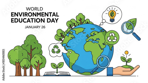 World environmental education day january 26th illustration