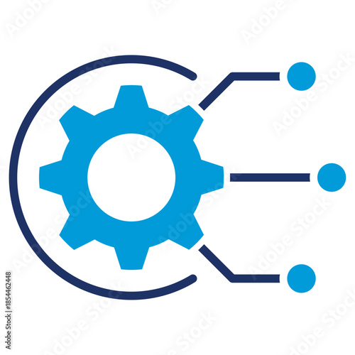engineering flat blue icon