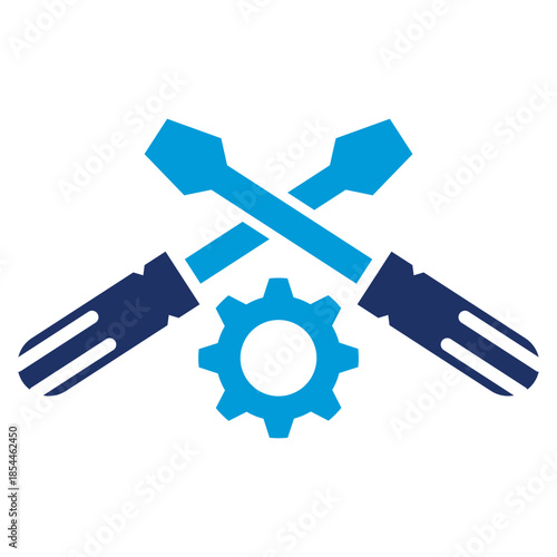 tools flat blue icon