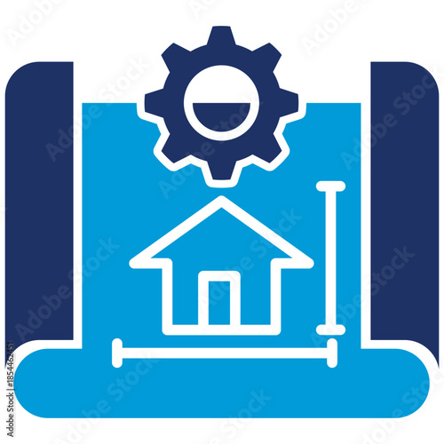 blueprint flat blue icon