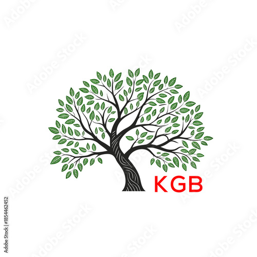 Green Tree of Life Logo Design KGB Later Logo , Natural Environment Tree Branding, Sustainable  Tree Logo

